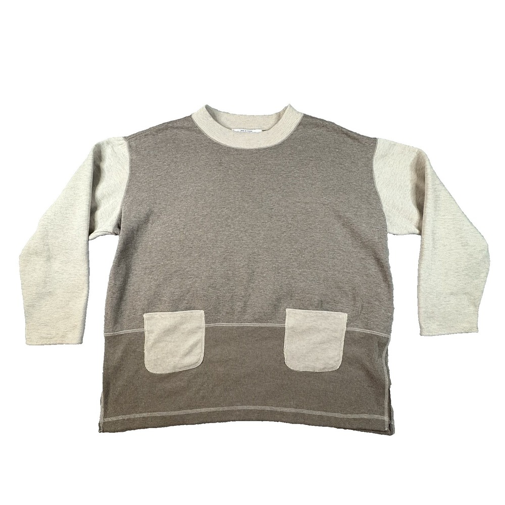VTG Regatta Sport Men's XL Beige Brown Colorblock‎ Sweatshirt Pocket Crewneck